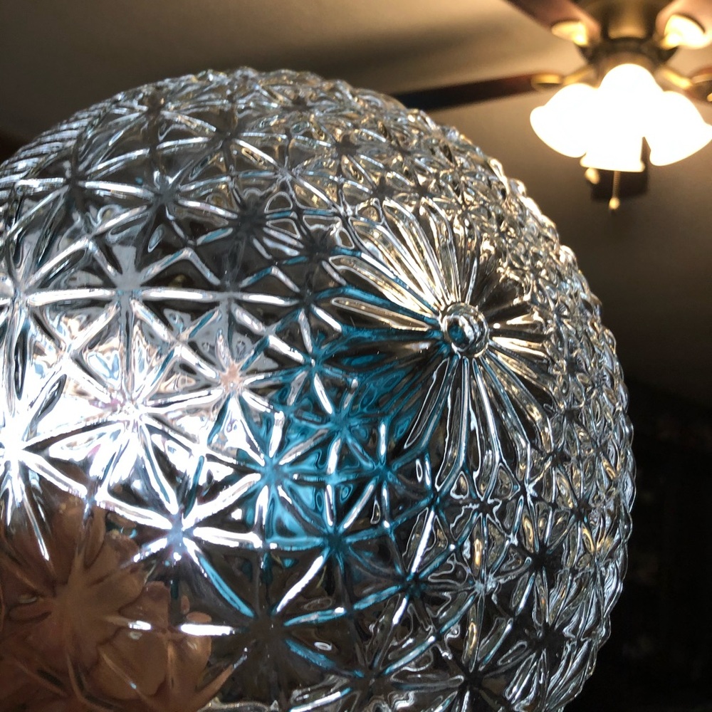 Brass and crystal ceiling light light fixture
